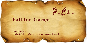 Heitler Csenge névjegykártya